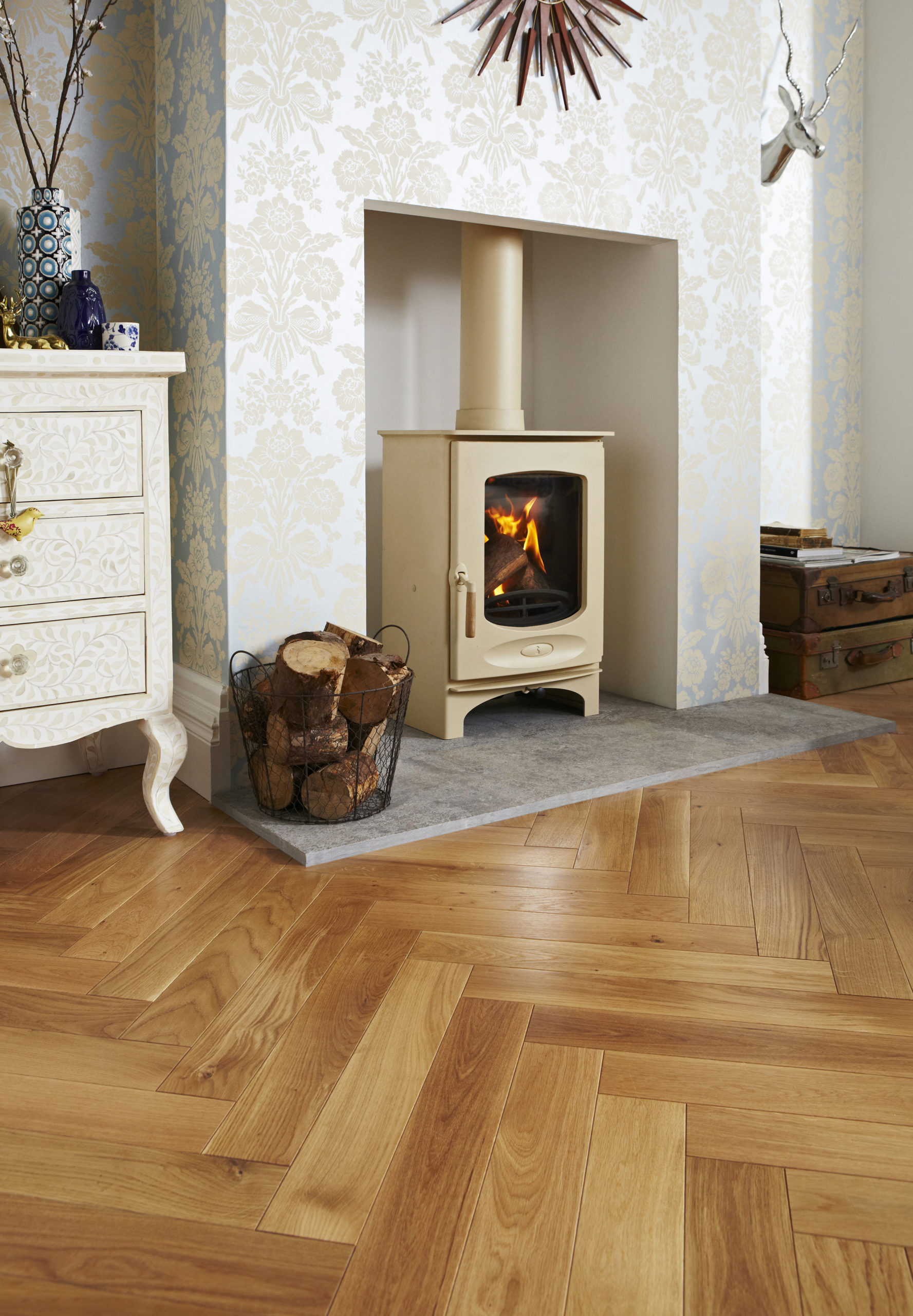 C-Eight ivoor houtkachel Charnwood houtkachel C-Eight